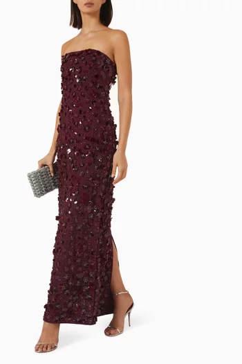 Serafina Strapless Embellished Gown