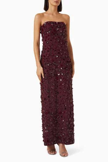 Serafina Strapless Embellished Gown