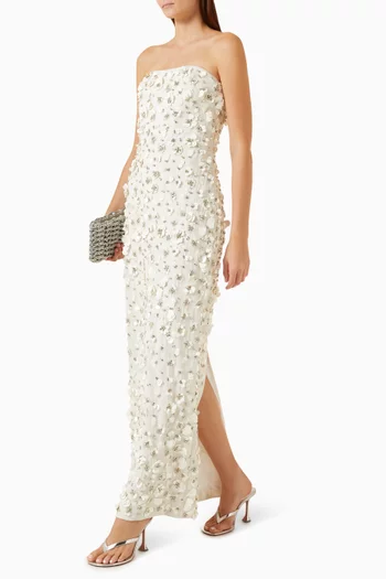 Serafina Strapless Embellished Gown