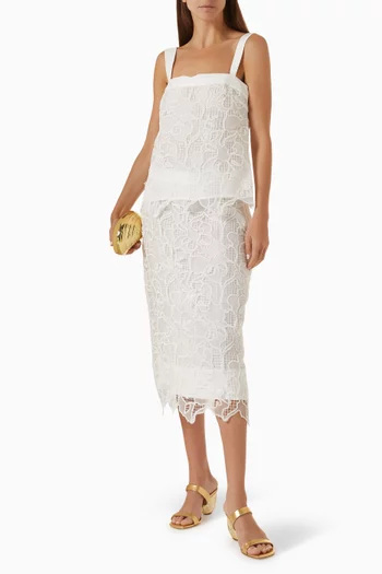 Elissa Embroidered Column Skirt