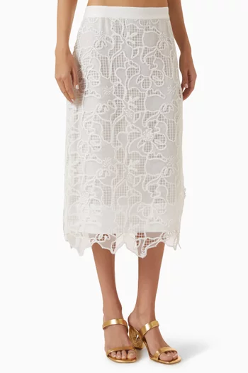 Elissa Embroidered Column Skirt