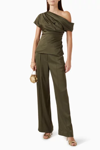 Phoebe Draped Top in Satin