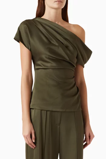 Phoebe Draped Top in Satin