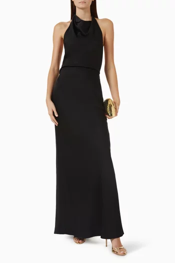 Reannon Draped Gown in Satin