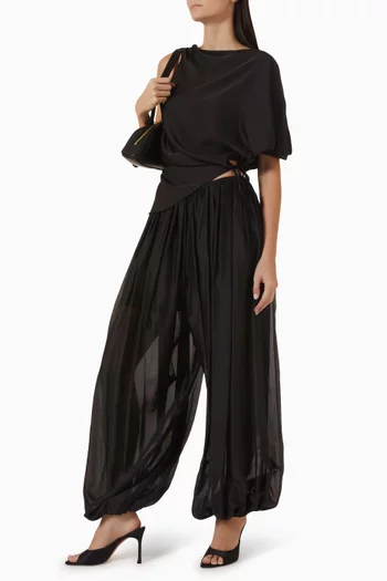 Valda Sheer Balloon-leg Pants