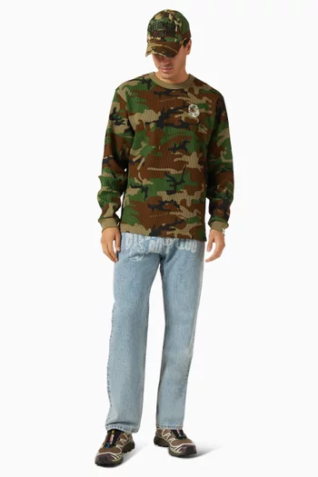 Faded Arch Logo Pants in Denim