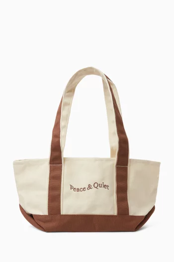 Mini Wordmark Small Boat Tote Bag in Canvas