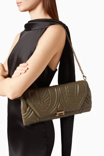 Lotus Clutch in Quilted Nappa