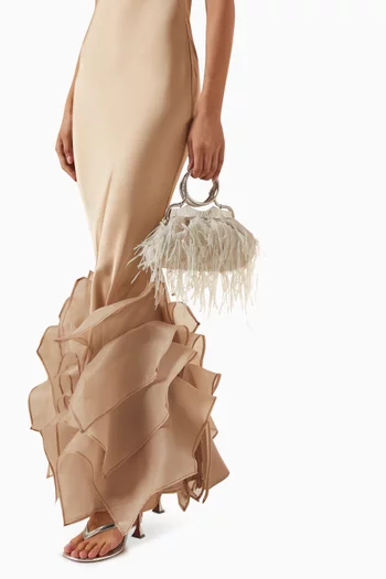 Bangle Clutch Bag in Fringed Couture Fabric
