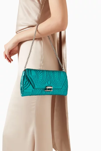 Mini Lotus Clutch in Laminated Nappa