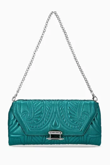 Mini Lotus Clutch in Laminated Nappa