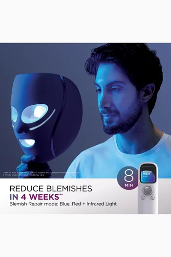 Shark Beauty CryoGlow Under-Eye Cooling & LED Anti-Ageing & Blemish Repair Mask, Light Blue