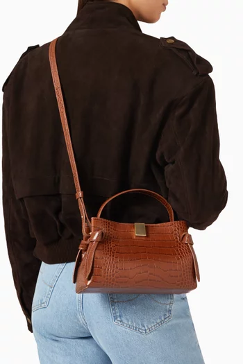 Mini Gyoza Bag in Embossed Bovine Leather