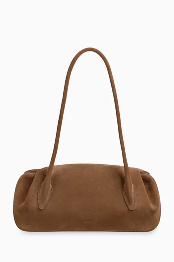 Oyster Shoulder Bag in Suede Leather