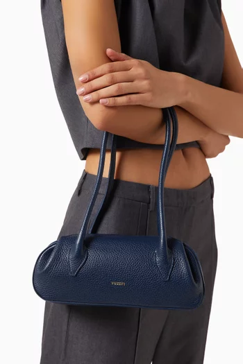 Mini Oyster Shoulder Bag in Pebble-grained Leather