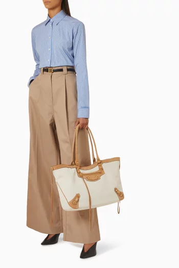 Medium Le City Beach Tote Bag in Linen Canvas