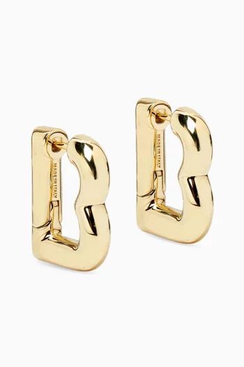 B Earrings in Brass