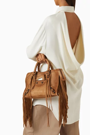 Small Le City Bag in Suede Calfskin