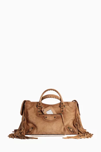 Small Le City Bag in Suede Calfskin