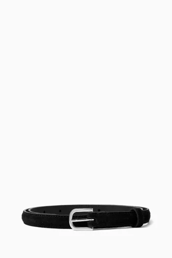 Thin Belt in Calf Suede