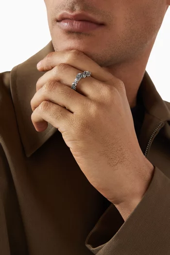 Rose Band Ring in Sterling Silver