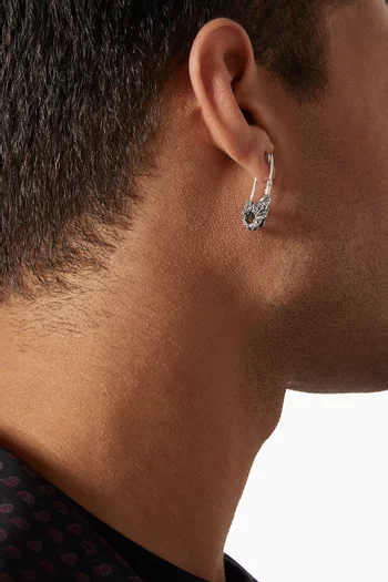 Rose Pin Single Earring in Silver