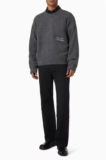 Wiser Knit Crewneck Sweater in Wool-blend
