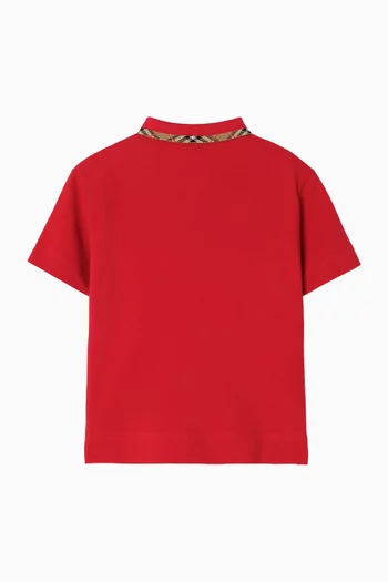 Check Collar Polo Shirt in Cotton
