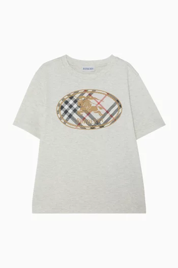 Check Knight Stamp T-shirt in Cotton