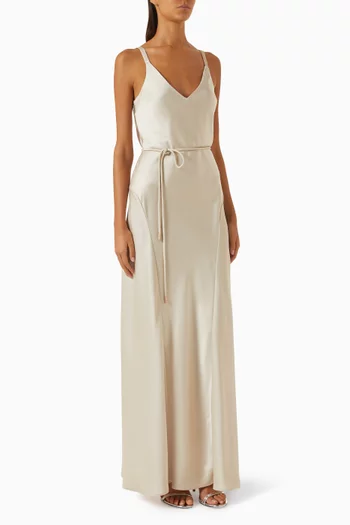 Saffron Maxi Dress in Satin