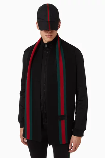 Web Trademark Scarf in Wool-silk