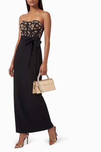 x Ieena Embellished Corset Gown in Crepe