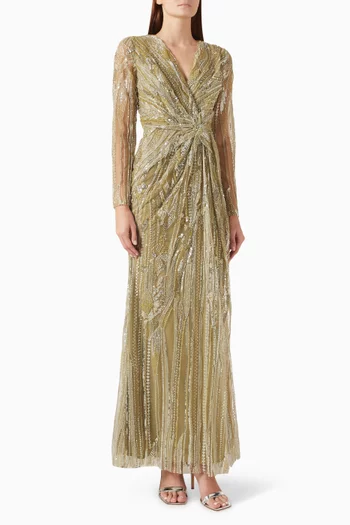 Hand-embellished Column Dress