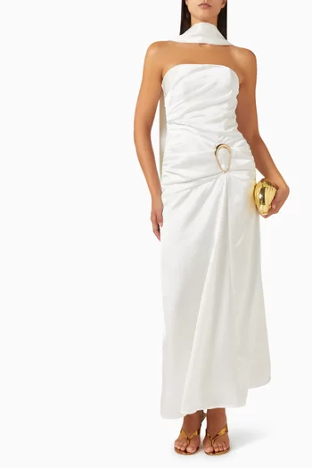 Gracelyn Scarf Dress in Satin