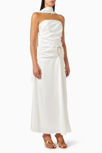 Gracelyn Scarf Dress in Satin