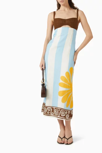 Nara Cut-out Dress in Linen