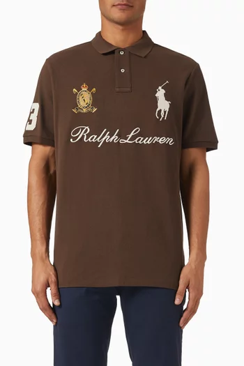 Logo Polo T-shirt in Mesh-knit