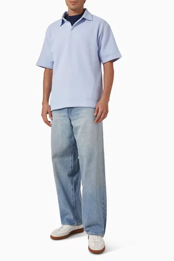 Textured Polo T-shirt in Piqué
