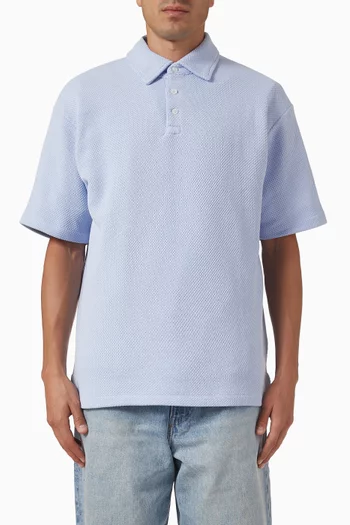 Textured Polo T-shirt in Piqué