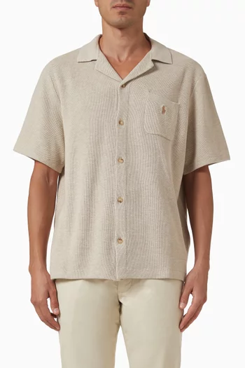 Button-down Logo Shirt in Cotton