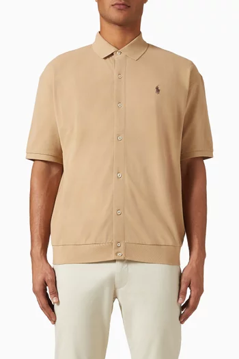 Embroidered Logo Shirt in Cotton