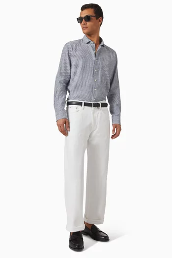 Striped Shirt in Linen-blend