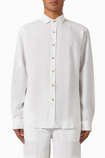 Buttoned Sport Shirt in Linen
