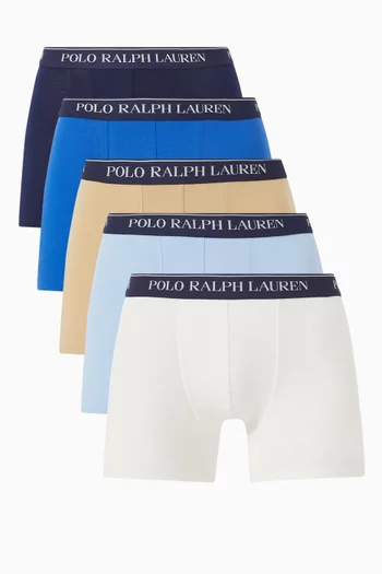 Classic Logo Trunks in Stretch Cotton, Set of 5