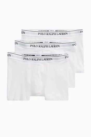 Logo Boxer Briefs in Stretch Cotton, Set of 3
