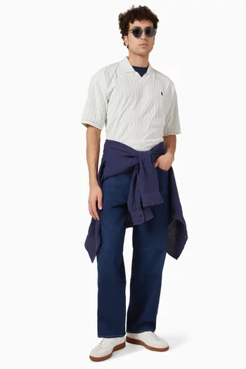 Cable-knit Polo Shirt