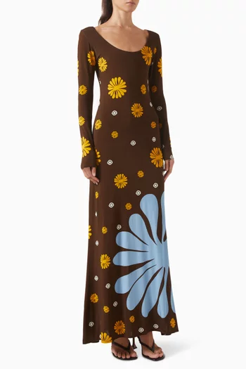 Rocco Printed Dress in Viscose Blend