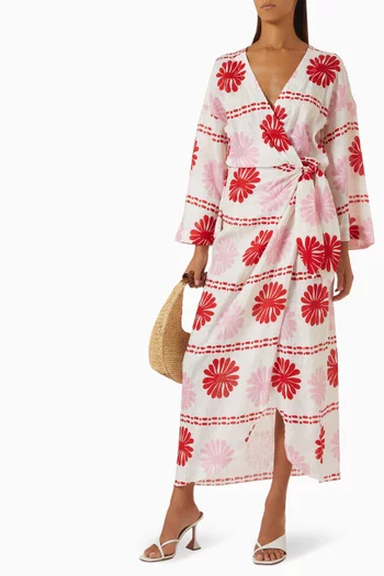 Avila Wrap Dress in Linen
