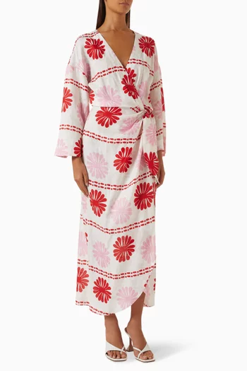 Avila Wrap Dress in Linen