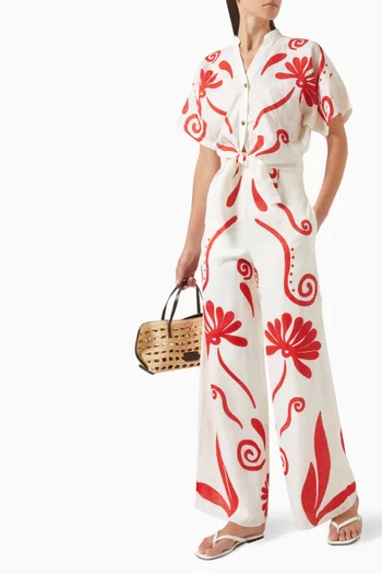 Toya Wide-leg Pants in Linen